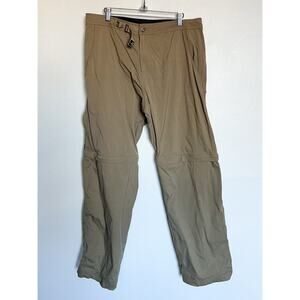 Prana Pants Mens XL Zion Convertible Shorts Cargo Zipper Hiking Outdoors Tan